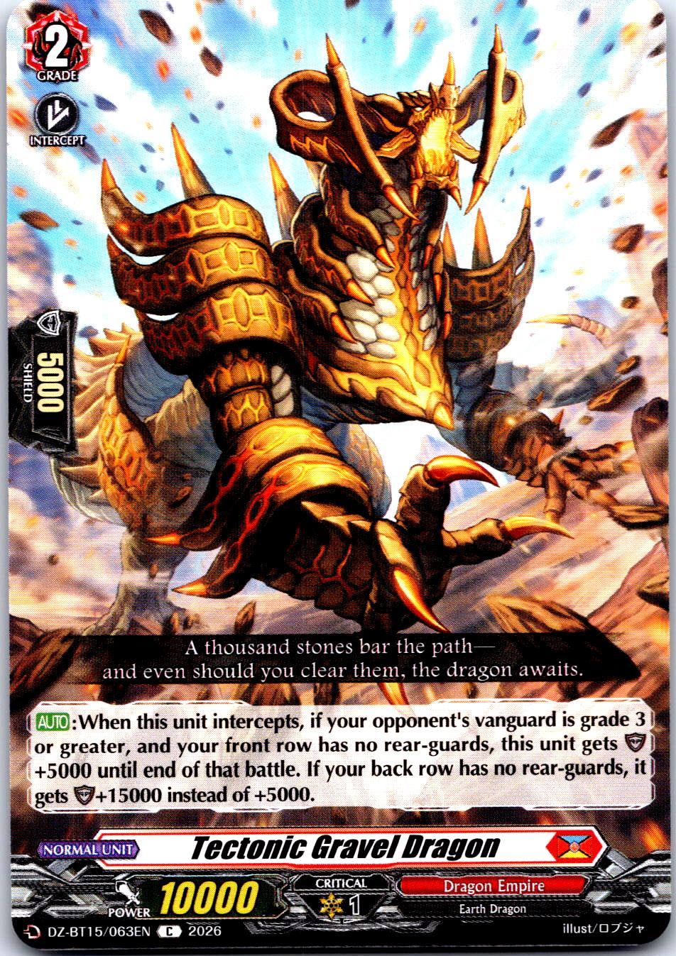 Tectonic Gravel Dragon  DZ-BT15/0633EN C CARDFIGHT!! VANGUARD NM