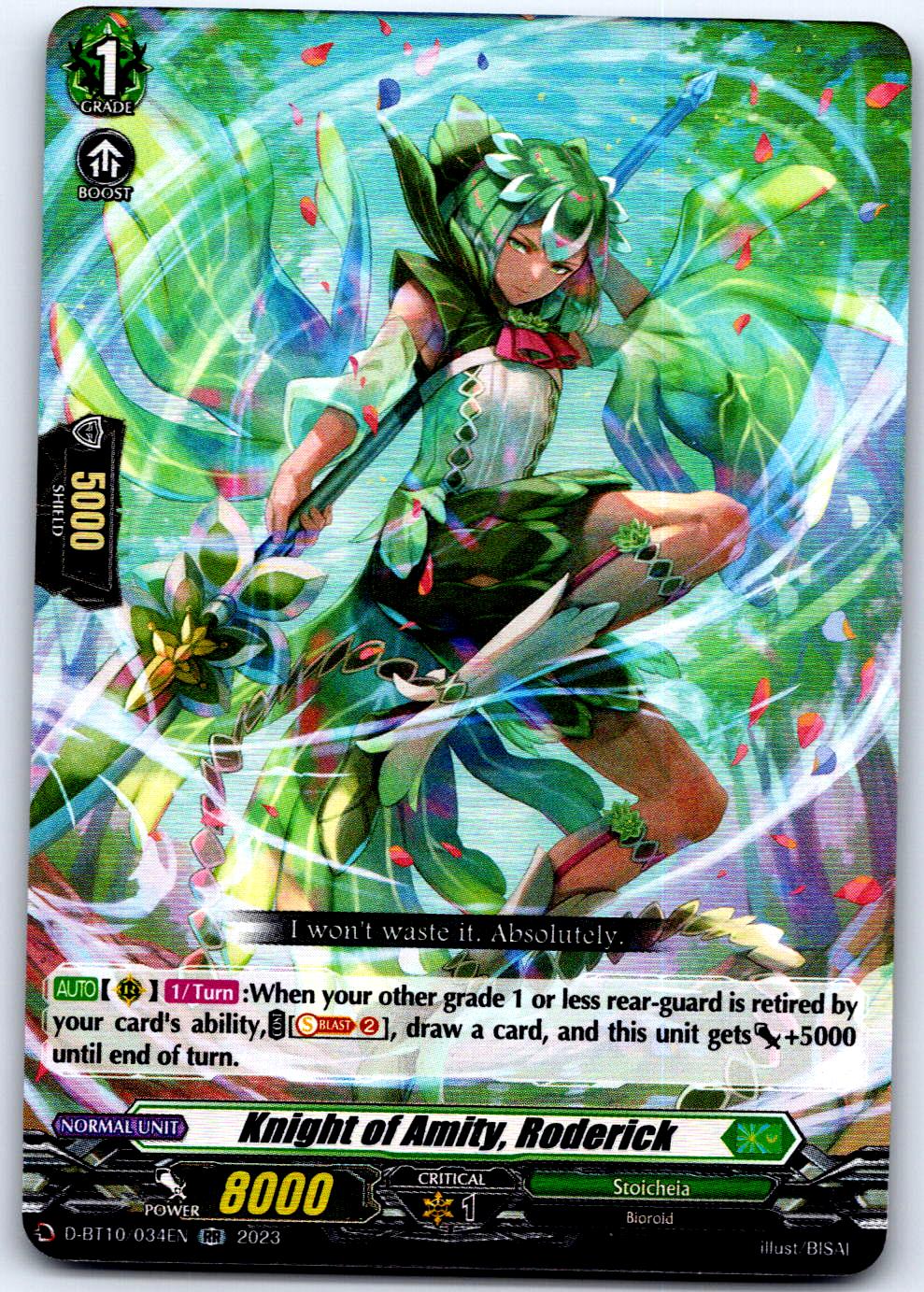 KNIGHT OF AMITY, RODERICK D-BT10/034EN RR CARDFIGHT!! VANGUARD MP