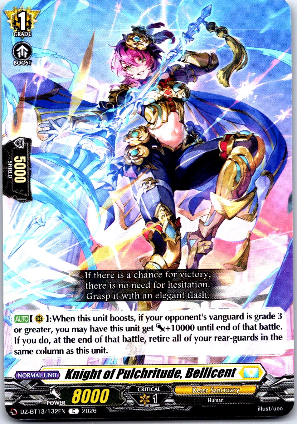 KNIGHT OF PULCHRITUDE, BELLICENT DZ-BT13/132EN C CARDFIGHT!! VANGUARD MP