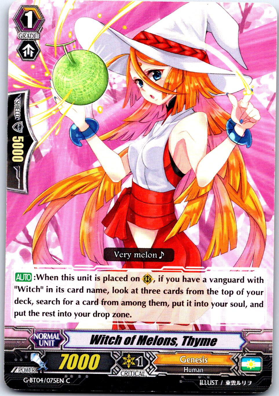 WITCH OF MELONS, THYME G-BT04/075EN C CARDFIGHT!! VANGUARD MP