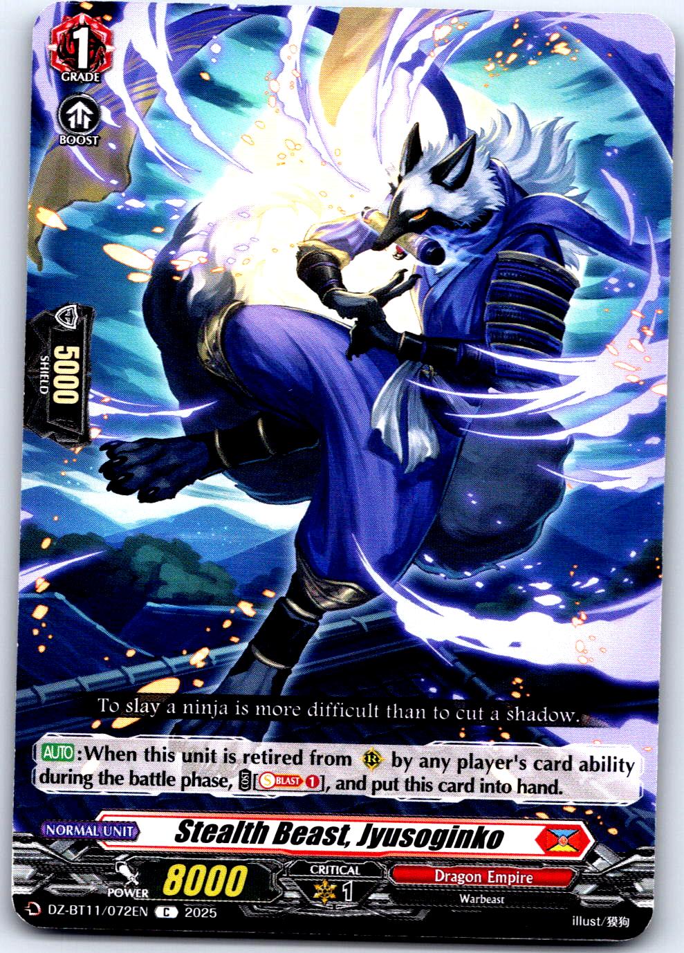 STEALTH BEAST, JYUSOGINKO DZ-BT11/072EN C CARDFIGHT!! VANGUARD MP