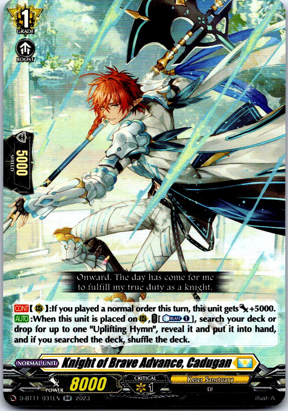 KNIGHT OF BRAVE ADVANCE, CADUGAN D-BT11/031EN RR CARDFIGHT!! VANGUARD MP