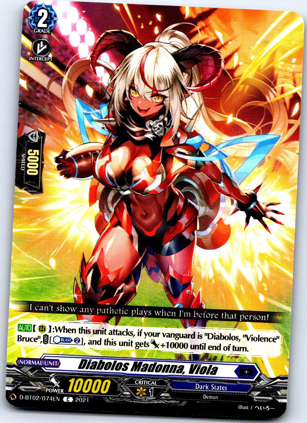 DIABOLOS MADONNA, VIOLA D-BT02/074EN C CARDFIGHT!! VANGUARD MP