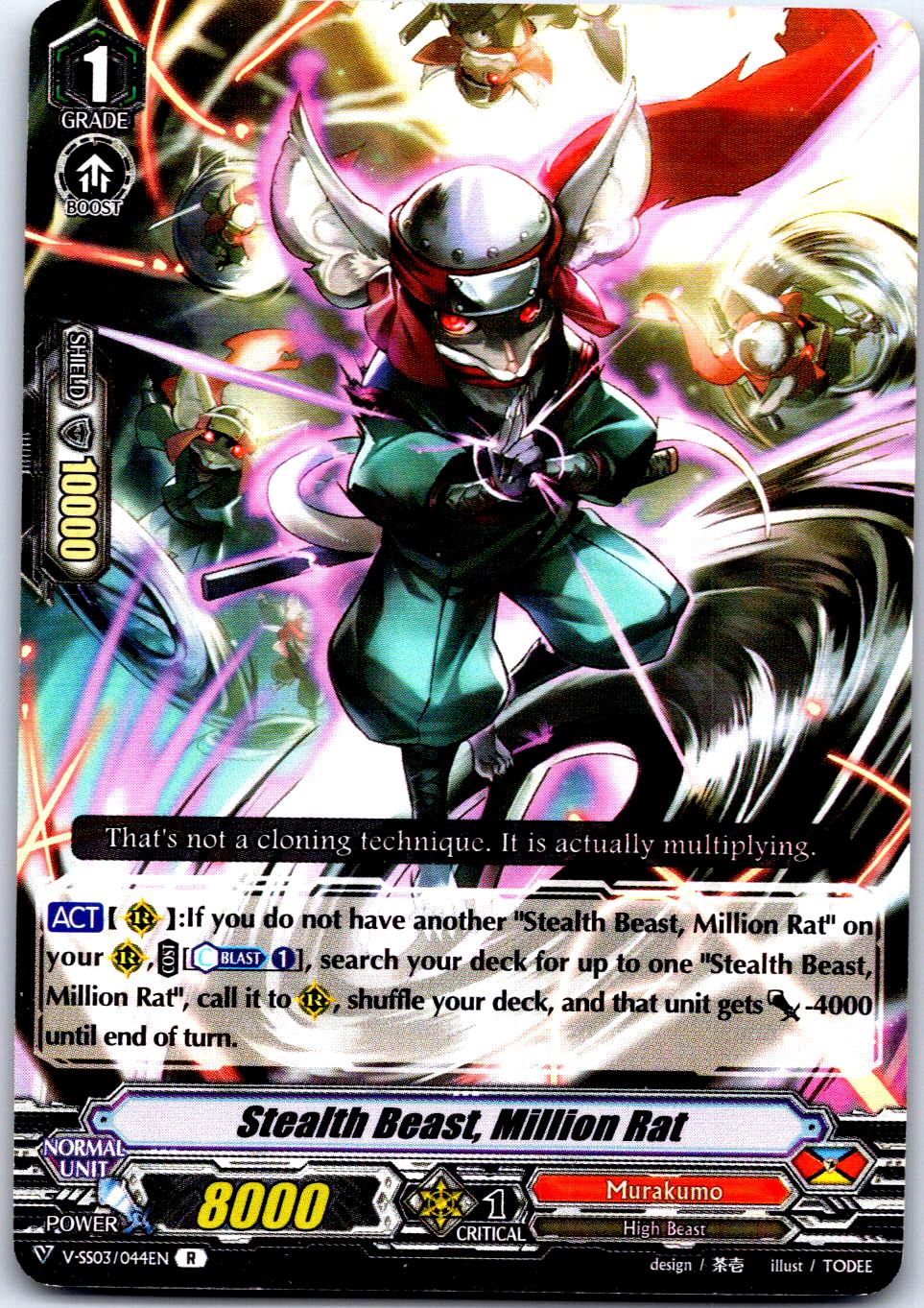 STEALTH BEAST, MILLION RAT V-SS03/044EN R CARDFIGHT!! VANGUARD MP