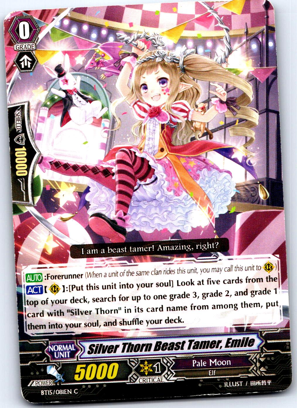 SILVER THORN BEAST TAMER, EMILE BT15/081EN C CARDFIGHT!! VANGUARD MP