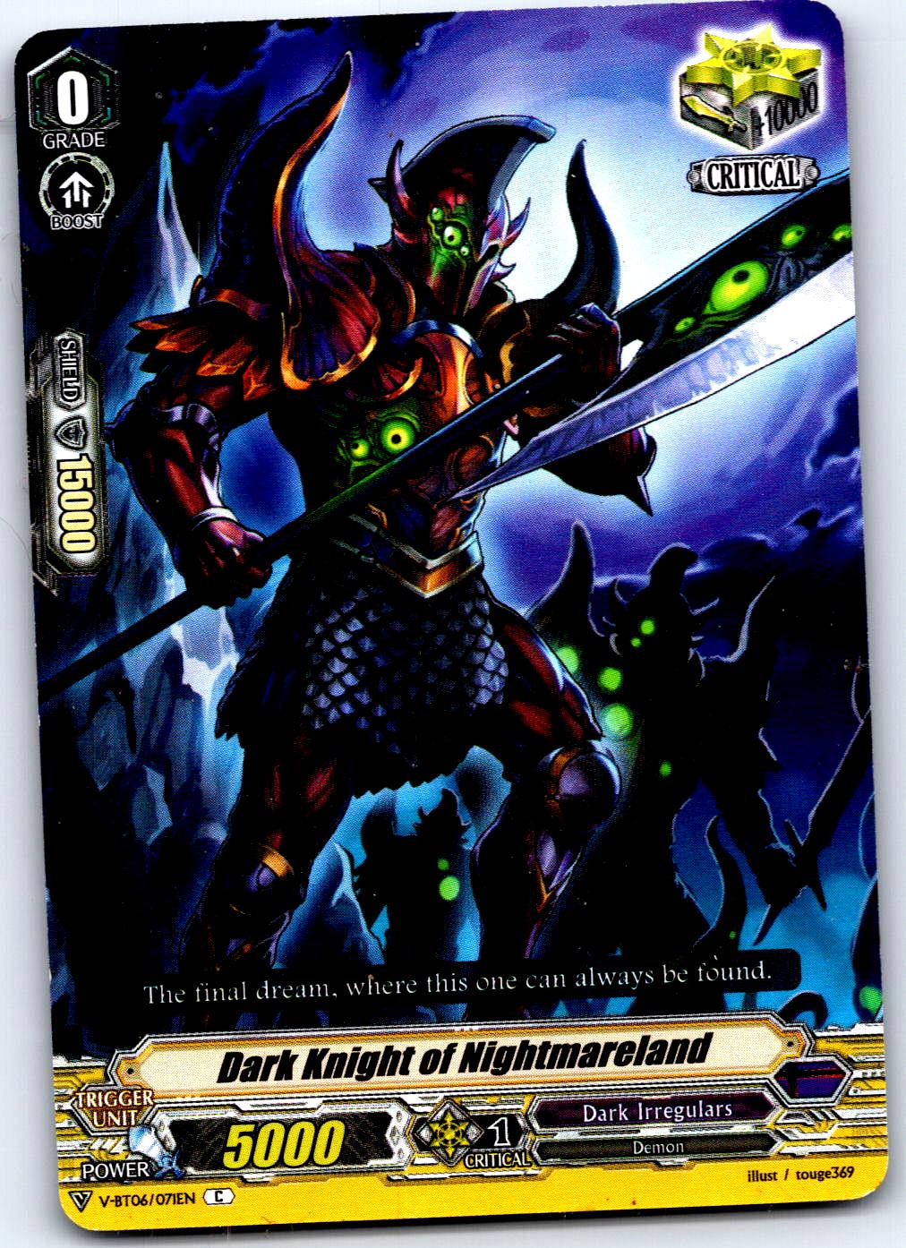 DARK KNIGHT OF NIGHTMARELAND V-BT06/071EN C CARDFIGHT!! VANGUARD MP