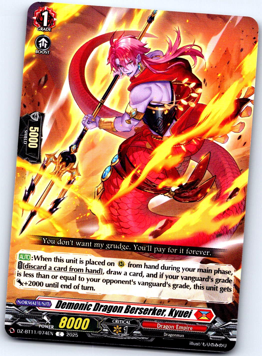 DEMONIC DRAGON BERSERKER, KYUEI DZ-BT11/074EN C CARDFIGHT!! VANGUARD MP