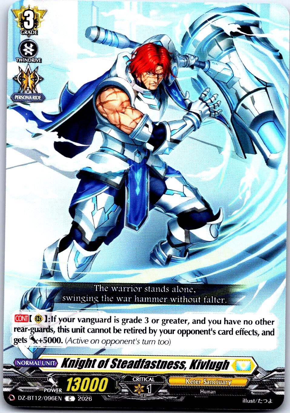 KNIGHT OF STEADFASTNESS, KIVLUGH DZ-BT12/096EN C CARDFIGHT!! VANGUARD MP