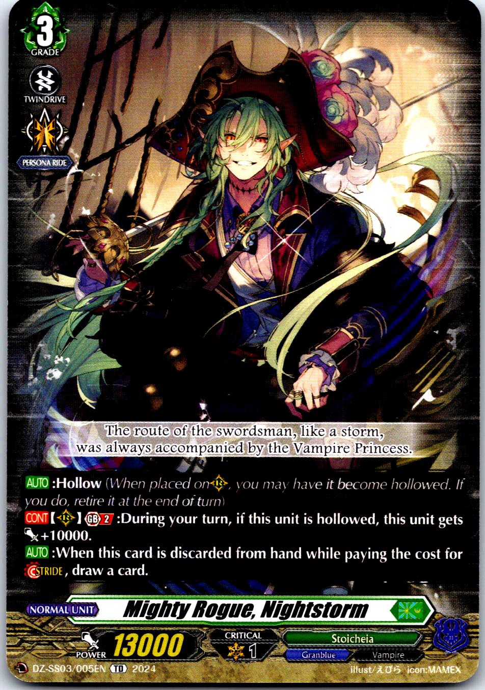 MIGHTY ROGUE, NIGHTSTORM DZ-SS03/005EN TRIAL DECK CARDFIGHT!! VANGUARD MP