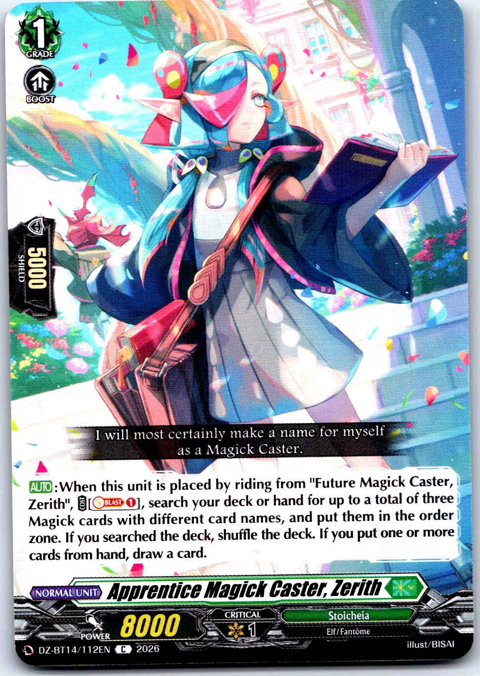 APPRENTICE MAGICK CASTER, ZERITH DZ-BT14/112EN C CARDFIGHT!! VANGUARD MP