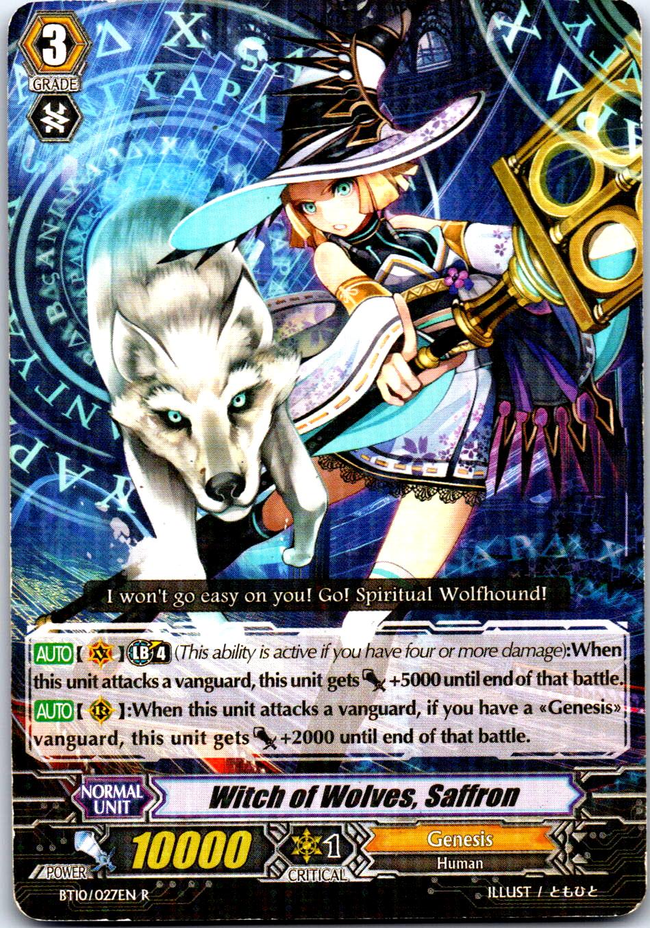 WITCH OF WOLVES, SAFFRON BT10/027EN R CARDFIGHT!! VANGUARD HP