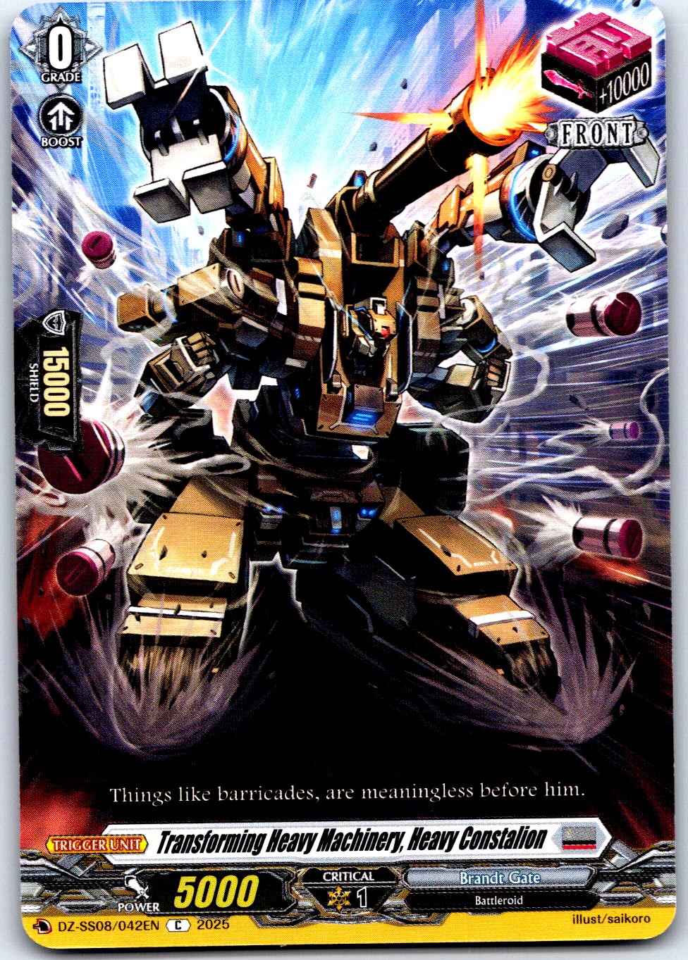 TRANSFORMING HEAVY MACHINERY, HEAVY CONSTALION DZ-SS08/042EN CF VANGUARD MP