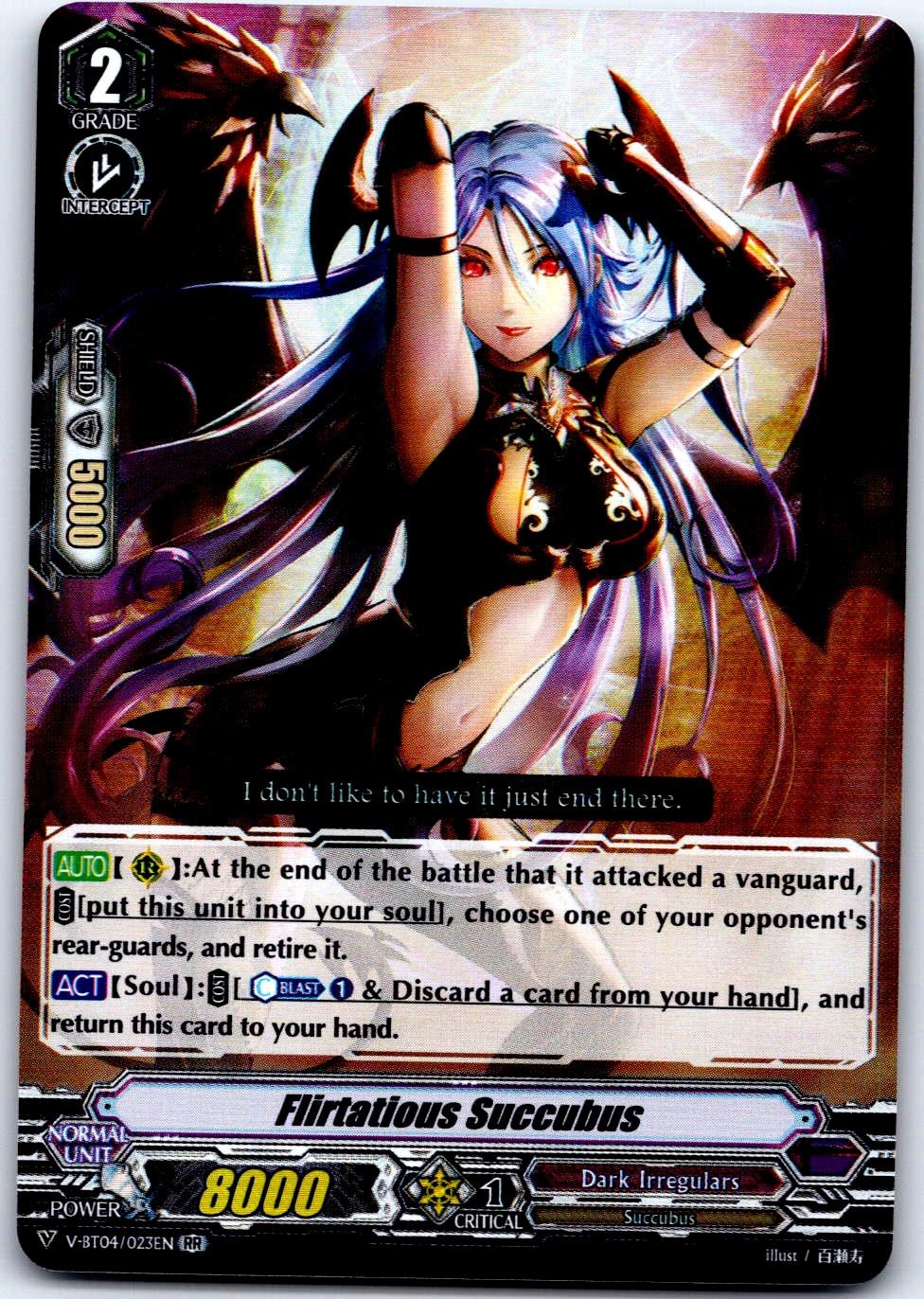 FLIRTATIOUS SUCCUBUS V-BT04/023EN RR CARDFIGHT!! VANGUARD MP