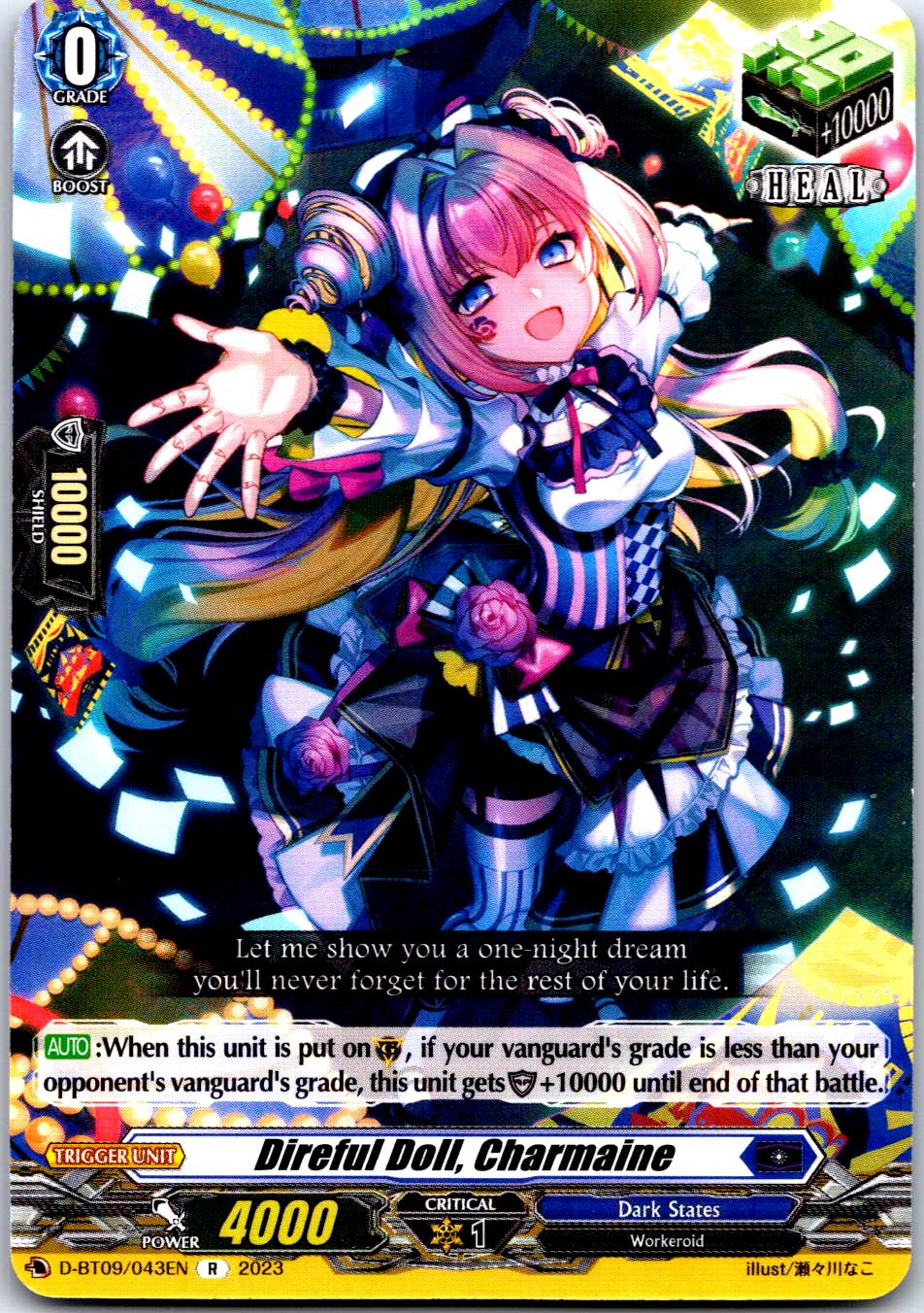 DIREFUL DOLL, CHARMAINE D-BT09/043EN R CARDFIGHT!! VANGUARD NM