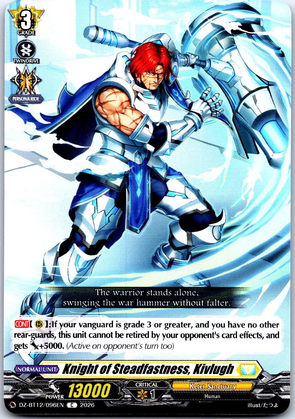 KNIGHT OF STEADFASTNESS, KIVLUGH DZ-BT12/096EN C CARDFIGHT!! VANGUARD LP