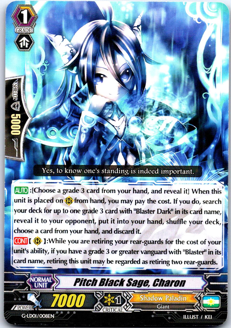 PITCH BLACK SAGE, CHARON G-LD01/008EN C CARDFIGHT!! VANGUARD MP