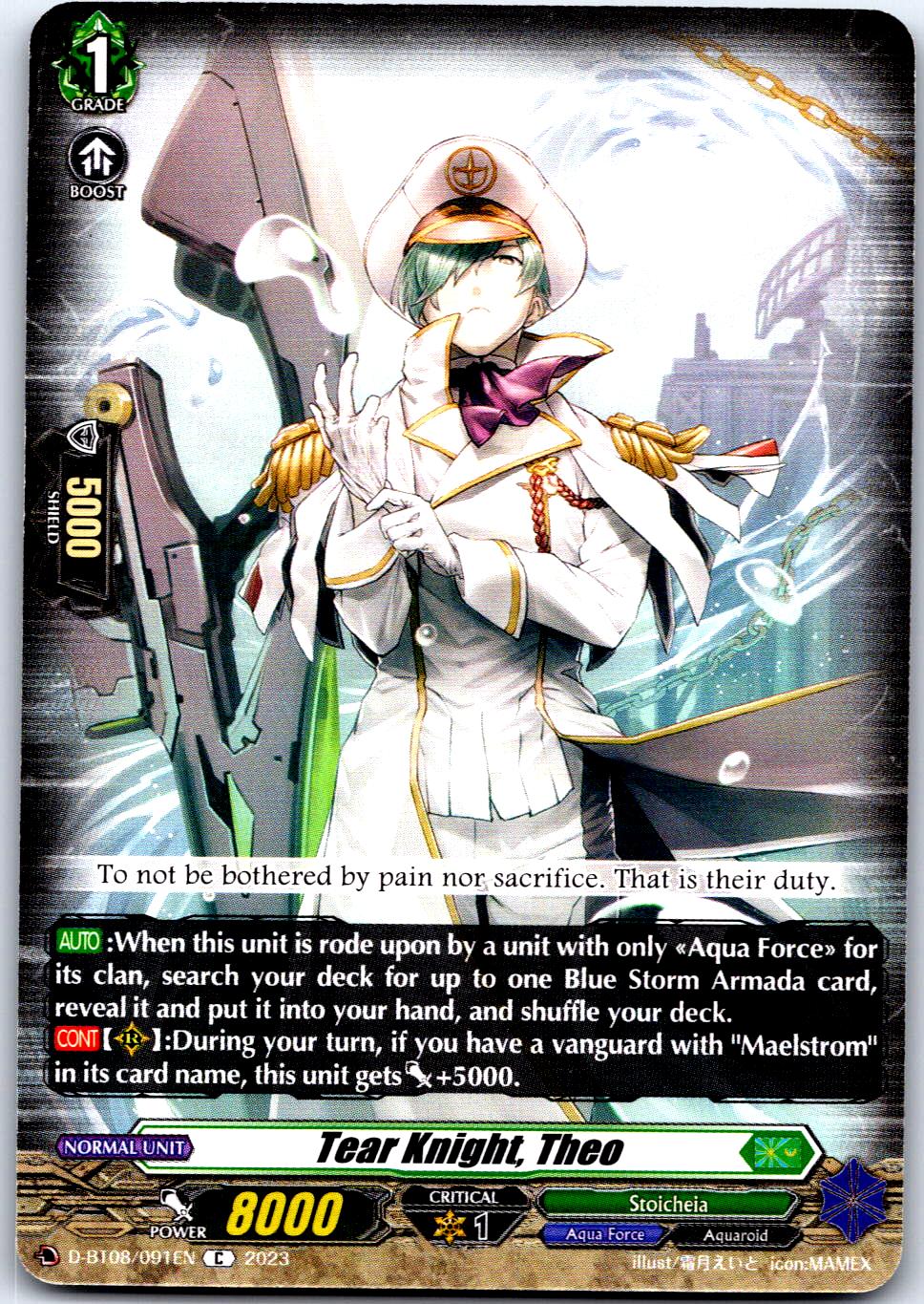 TEAR KNIGHT, THEO D-BT08/091EN C CARDFIGHT!! VANGUARD MP