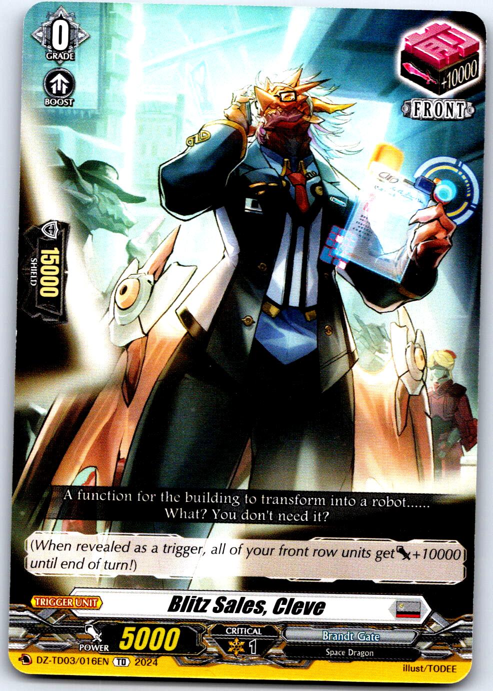 BLITZ SALES, CLEVE DZ-TD03/016EN TRIAL DECK CARDFIGHT!! VANGUARD LP