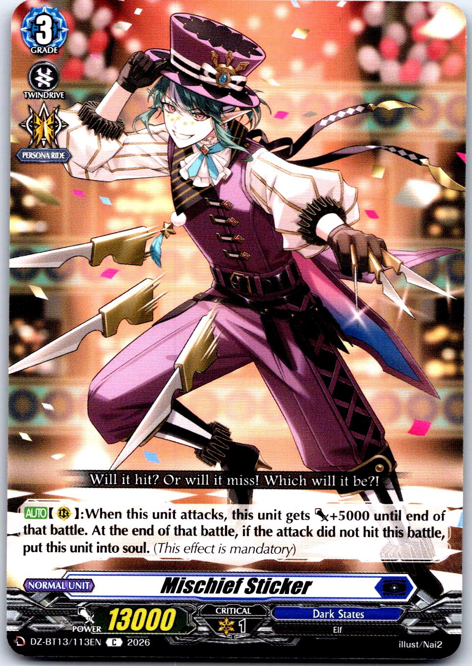 MISCHIEF STICKER DZ-BT13/113EN C CARDFIGHT!! VANGUARD MP