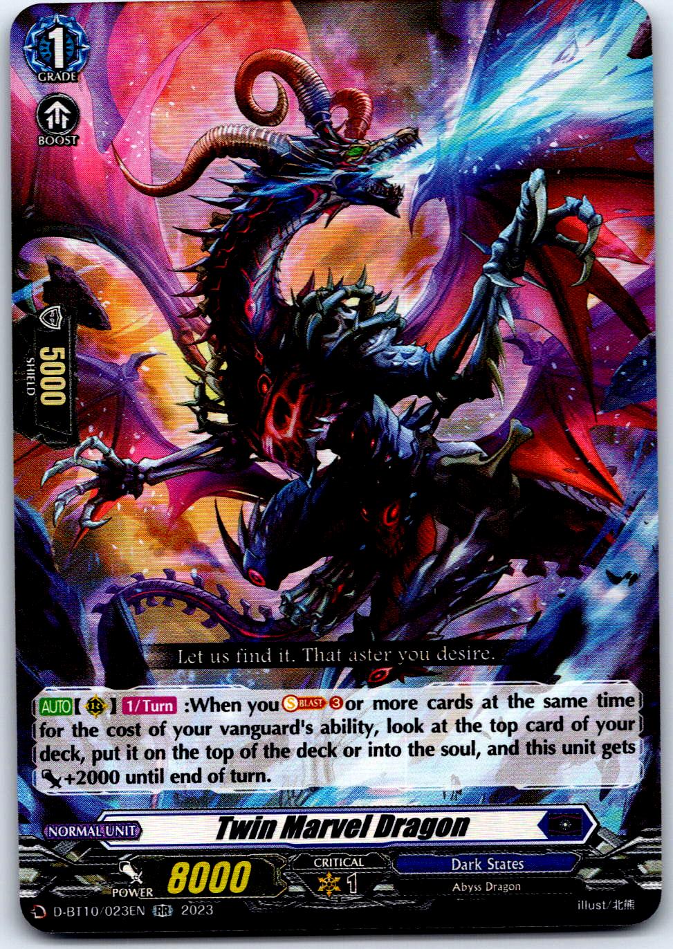 TWIN MARVEL DRAGON D-BT10/023EN RR CARDFIGHT!! VANGUARD LP
