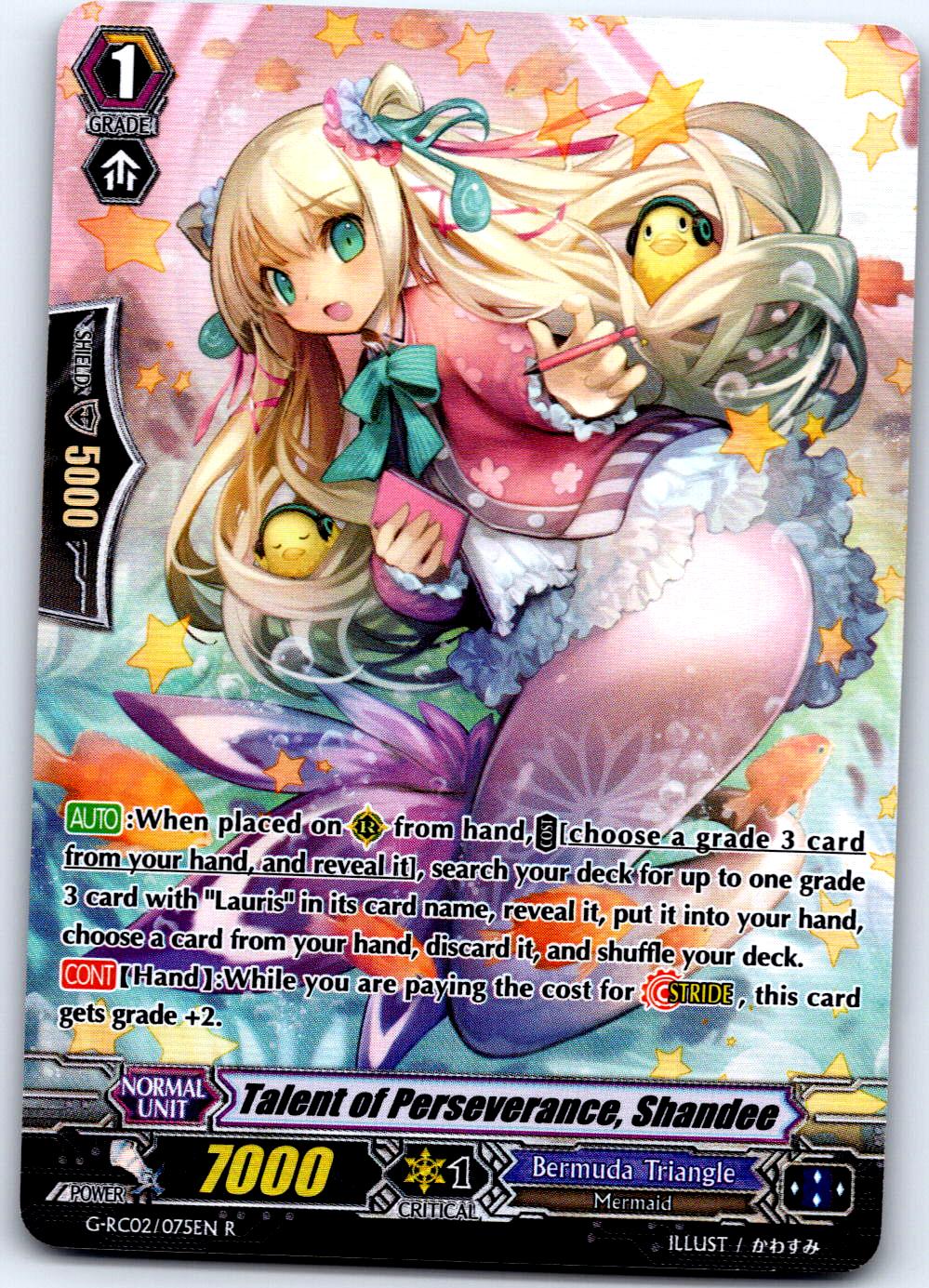 TALENT OF PERSEVERANCE, SHANDEE G-RC02/075EN R CARDFIGHT!! VANGUARD MP