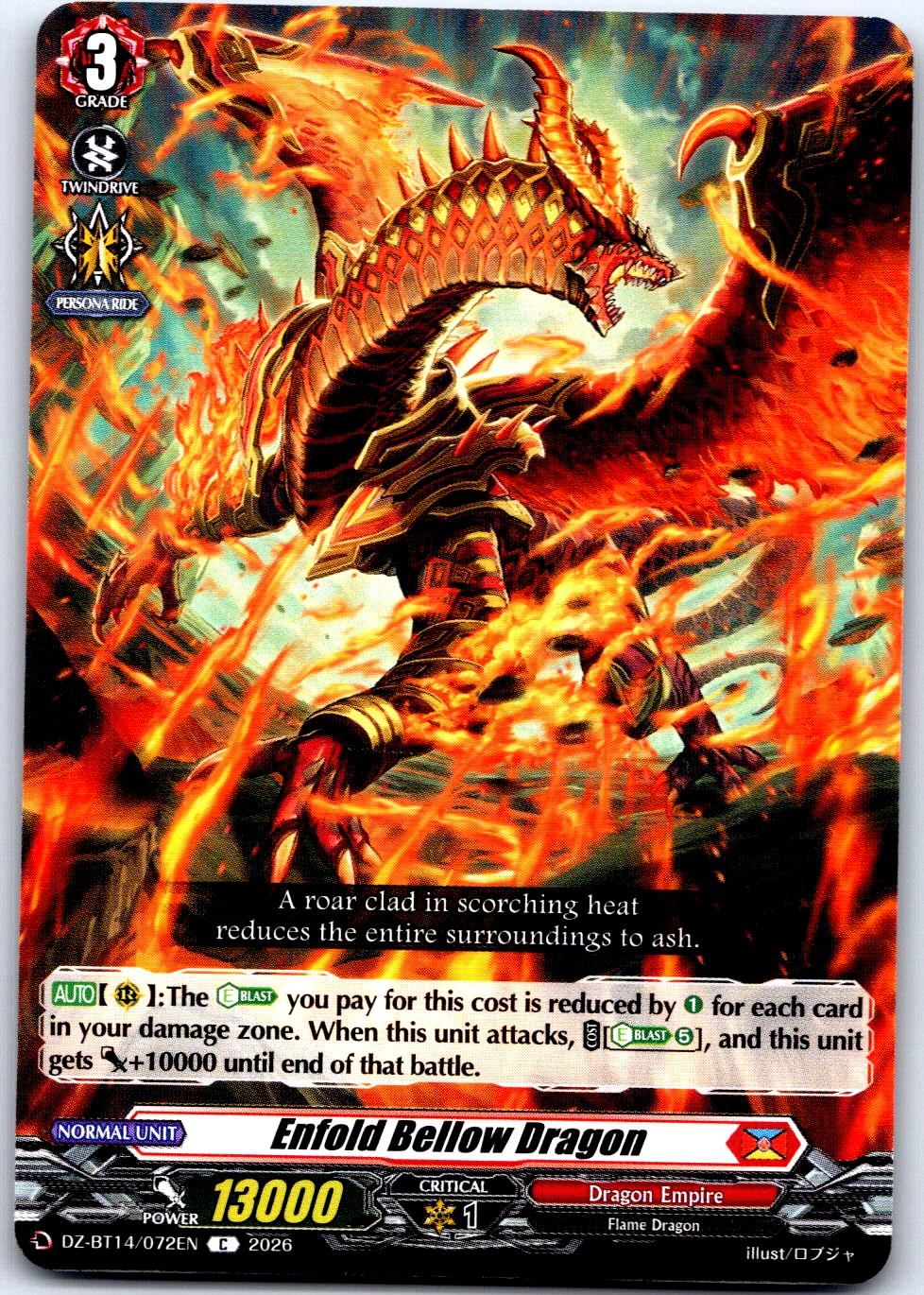 ENFOLD BELLOW DRAGON DZ-BT14/072EN C CARDFIGHT!! VANGUARD LP