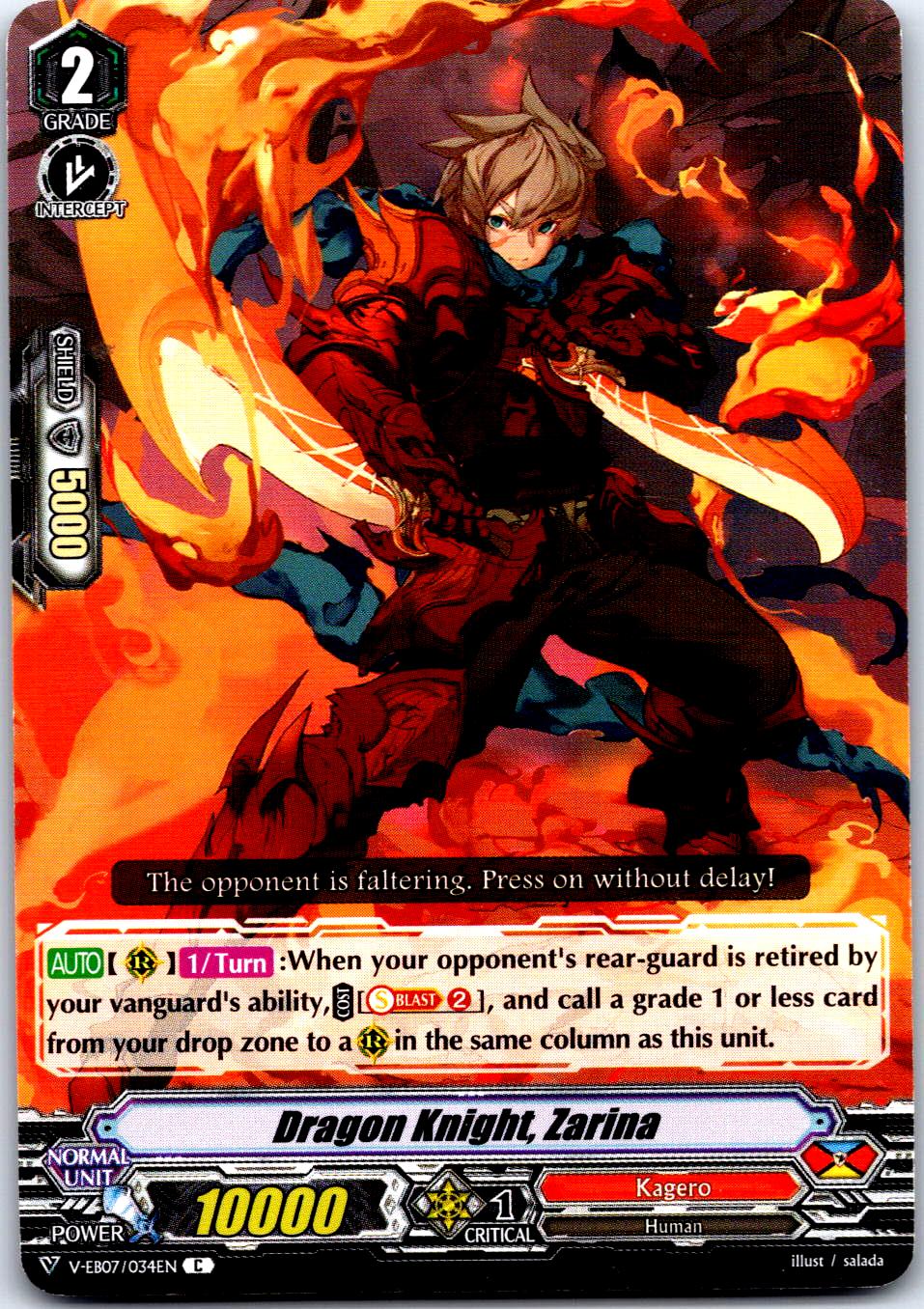 DRAGON KNIGHT, ZARINA V-EB07/034EN C CARDFIGHT!! VANGUARD MP