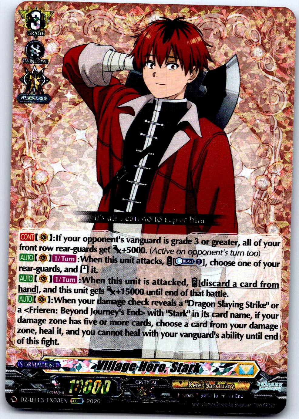 VILLAGE HERO, STARK DZ-BT13/EX03EN EXRRR CARDFIGHT!! VANGUARD MP