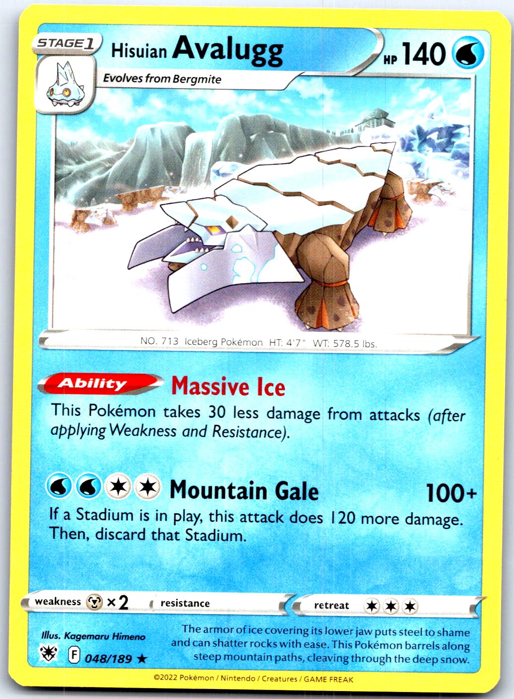 HISUIAN AVALUGG 048/189 R POKEMON MP