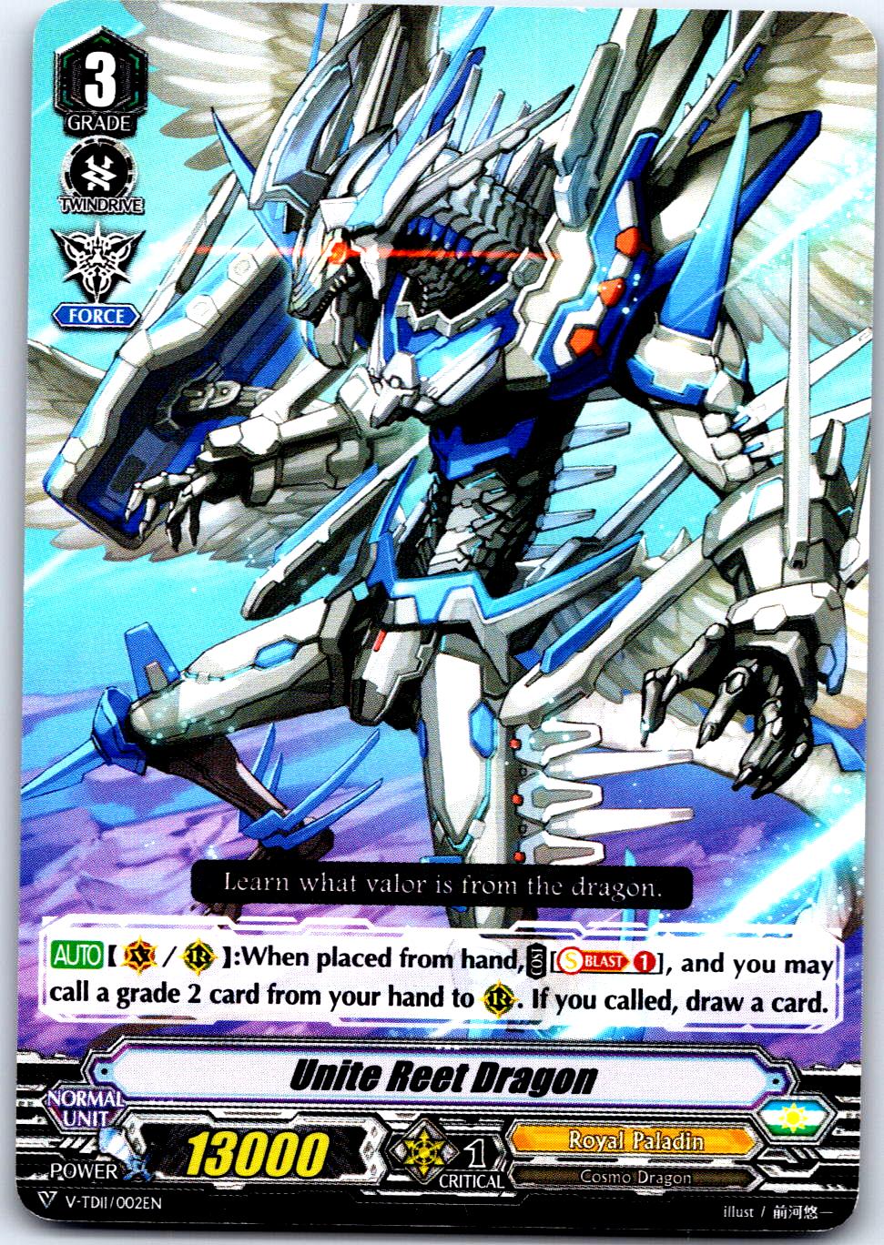UNITE REET DRAGON (RRR FOIL) V-TD11/002EN TRIPLE RARE CARDFIGHT!! VANGUARD MP