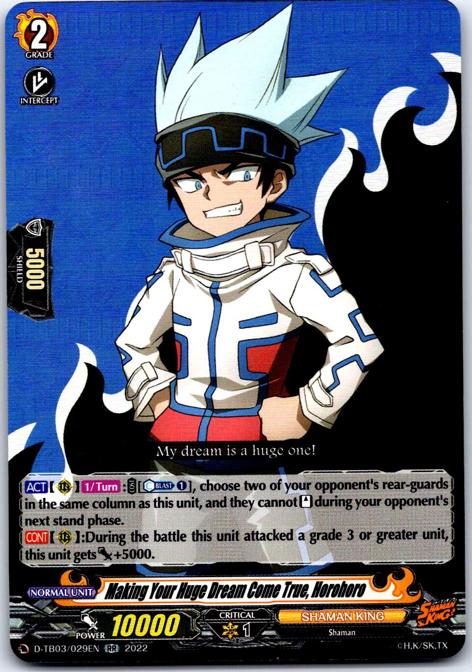 MAKING YOUR HUGE DREAM COME TRUE, HOROHORO D-TB03/029EN CARDFIGHT!! VANGUARD MP