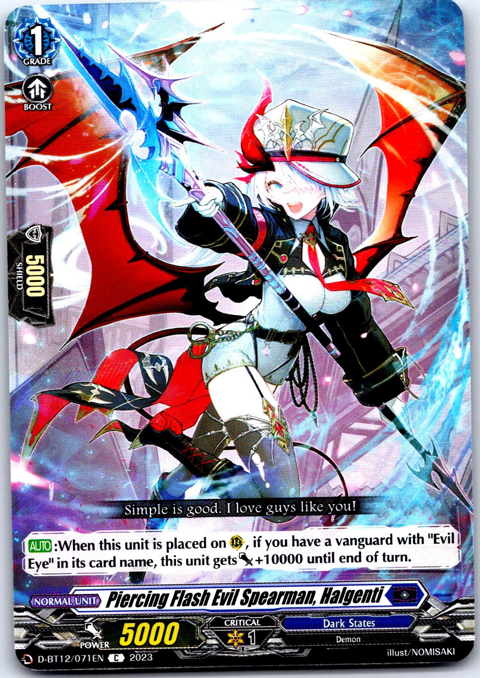 PIERCING FLASH EVIL SPEARMAN, HALGENTI D-BT12/071EN C CARDFIGHT!! VANGUARD MP