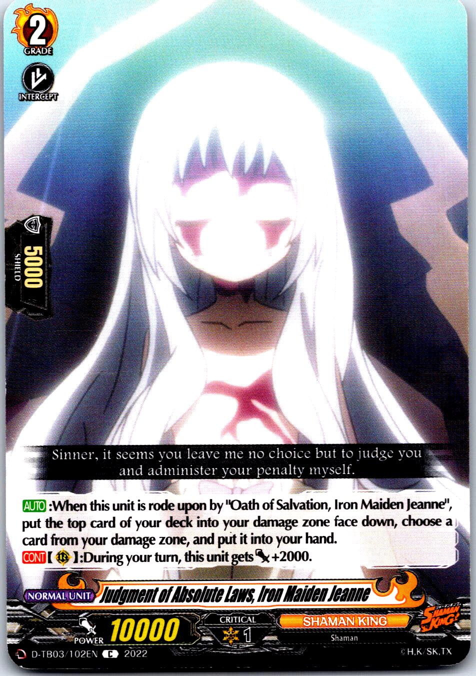 JUDGMENT OF ABSOLUTE LAWS, IRON MAIDEN JEANNE D-TB03/102EN CARDFIGHT VANGUARD MP