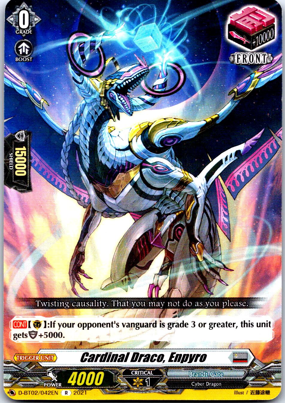 CARDINAL DRACO, ENPYRO D-BT02/042EN R CARDFIGHT!! VANGUARD MP