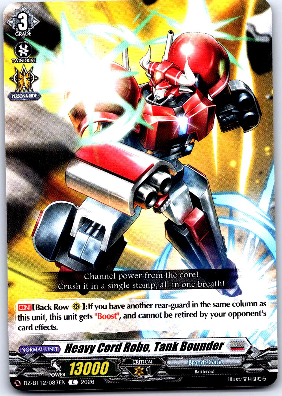 HEAVY CORD ROBO, TANK BOUNDER DZ-BT12/087EN C CARDFIGHT!! VANGUARD LP