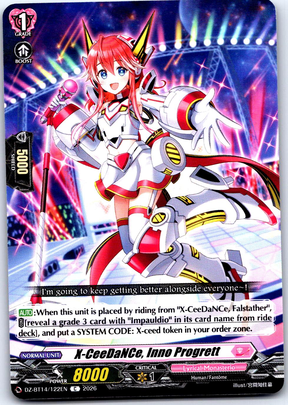 X-CEEDANCE, INNO PROGRETT DZ-BT14/122EN C CARDFIGHT!! VANGUARD MP