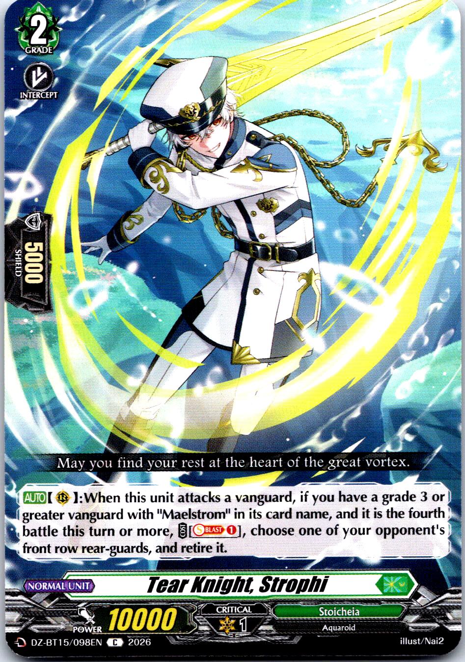 Tear Knight, Strophy  DZ-BT15/098EN C CARDFIGHT!! VANGUARD NM