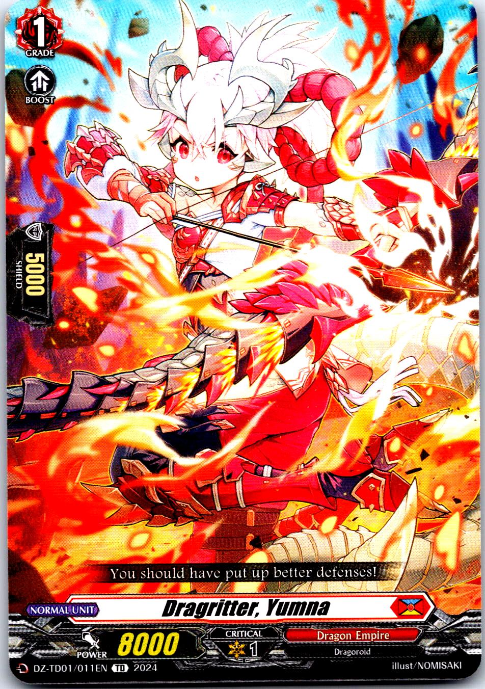 DRAGRITTER, YUMNA DZ-TD01/011EN TRIAL DECK CARDFIGHT!! VANGUARD MP