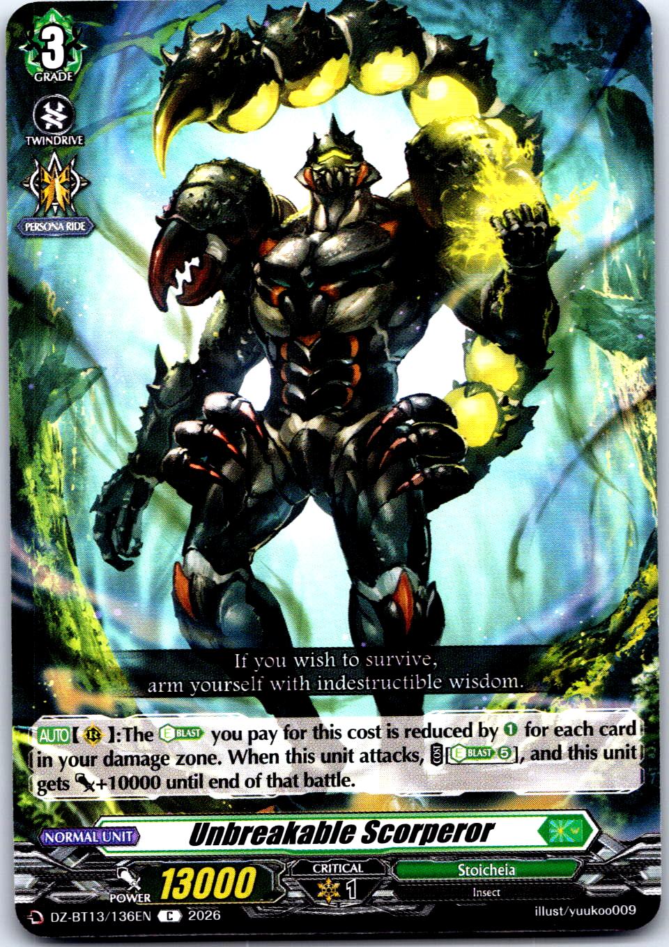 UNBREAKABLE SCORPEROR DZ-BT13/136EN C CARDFIGHT!! VANGUARD MP