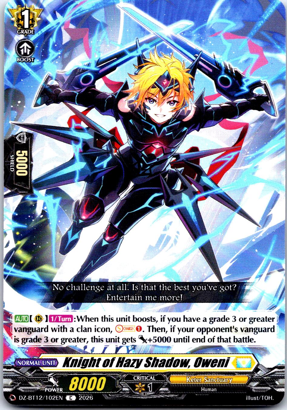 KNIGHT OF HAZY SHADOW, OWENI DZ-BT12/102EN C CARDFIGHT!! VANGUARD MP