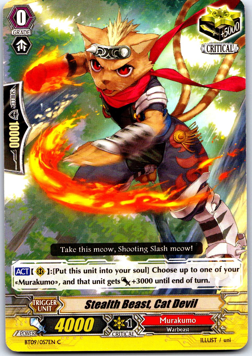 STEALTH BEAST, CAT DEVIL BT09/057EN C CARDFIGHT!! VANGUARD MP
