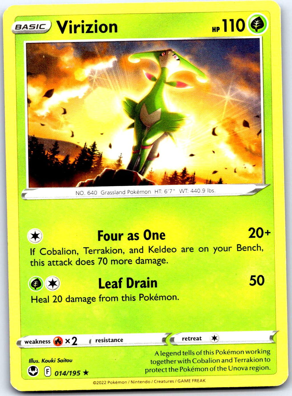 VIRIZION 014/195 R POKEMON MP