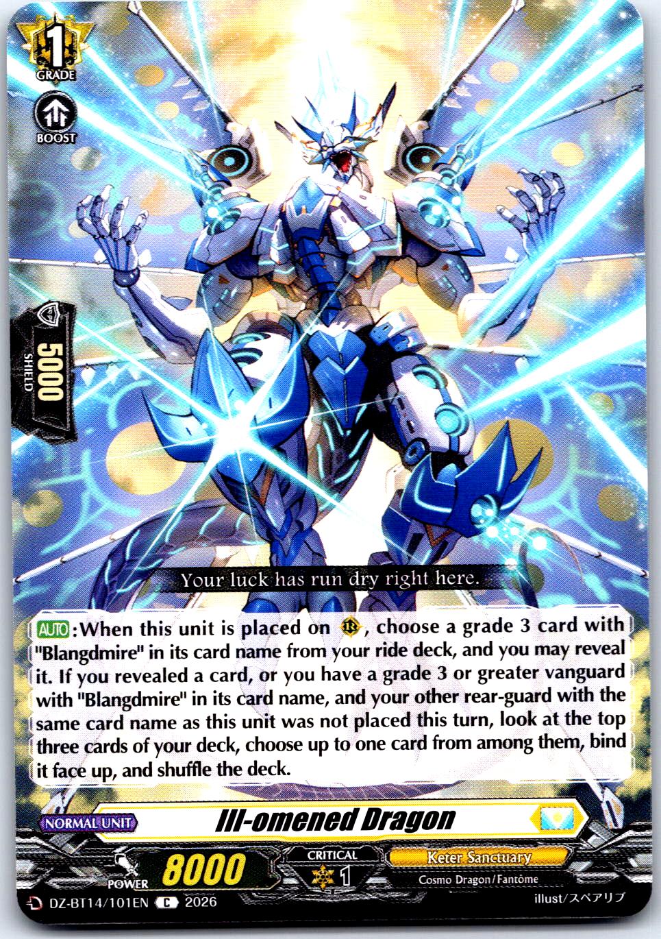 ILL-OMENED DRAGON DZ-BT14/101EN C CARDFIGHT!! VANGUARD MP