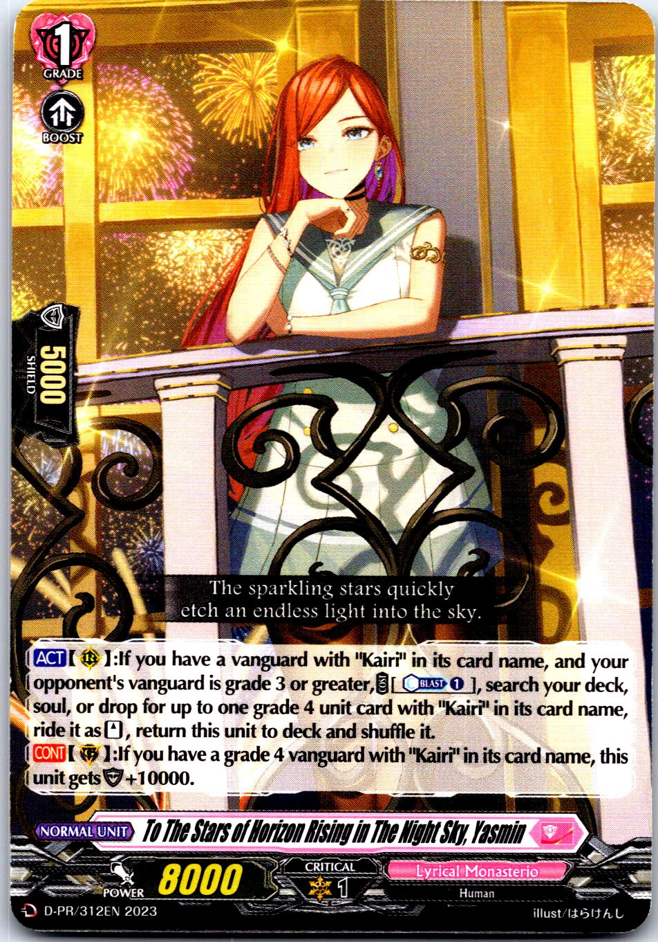 TO THE STARS OF HORIZON RISING IN THE NIGHT SKY, YASMIN D-PR/312EN CFV MP