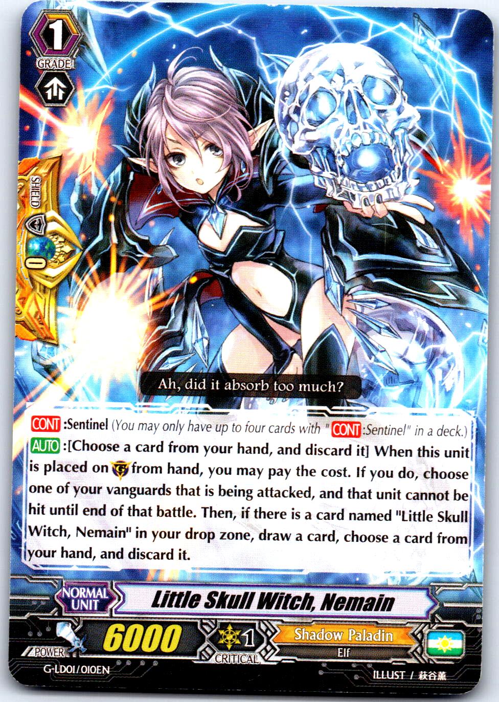 LITTLE SKULL WITCH, NEMAIN G-LD01/010EN C CARDFIGHT!! VANGUARD MP