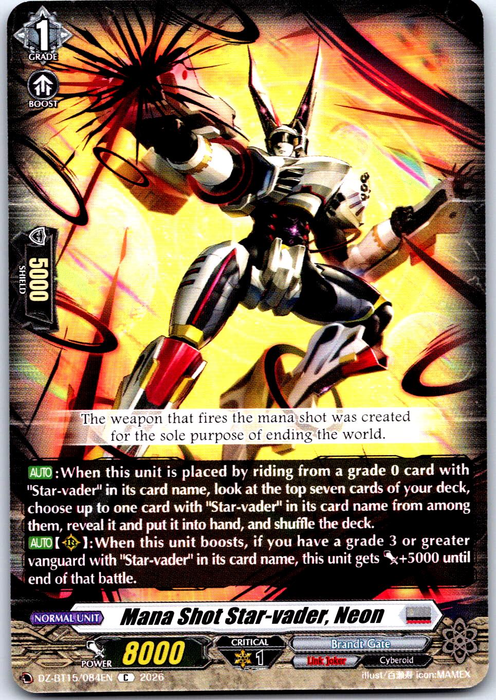 MANA SHOT STAR-VADER, NEON DZ-BT15/084EN C CARDFIGHT!! VANGUARD LP