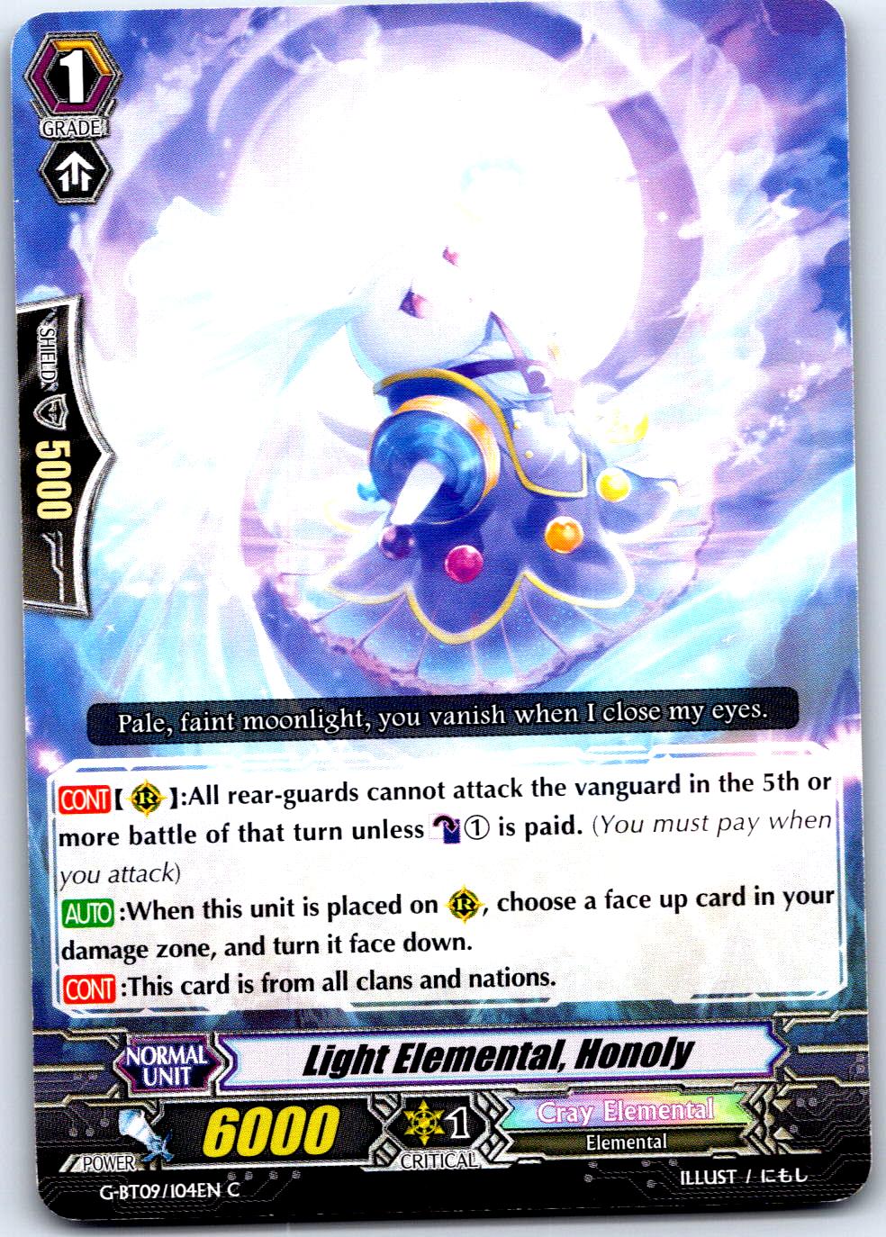 LIGHT ELEMENTAL, HONOLY G-BT09/104EN C CARDFIGHT!! VANGUARD MP