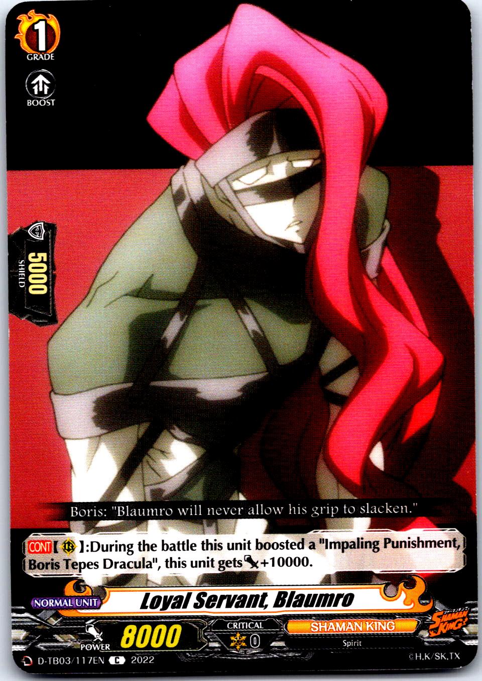 LOYAL SERVANT, BLAUMRO D-TB03/117EN C CARDFIGHT!! VANGUARD MP