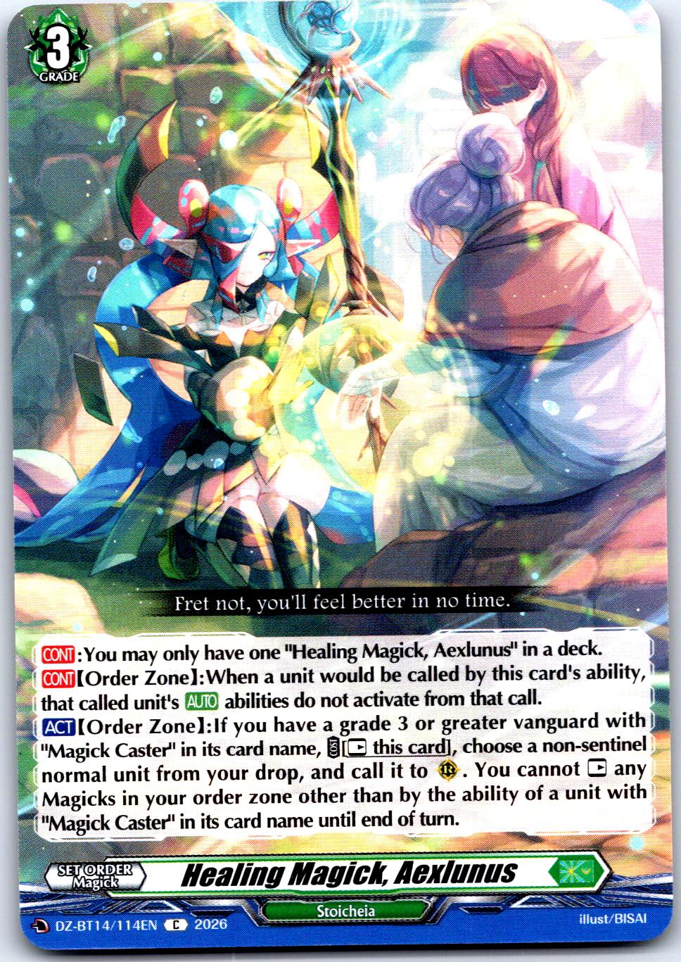 HEALING MAGICK, AEXLUNUS DZ-BT14/114EN C CARDFIGHT!! VANGUARD MP