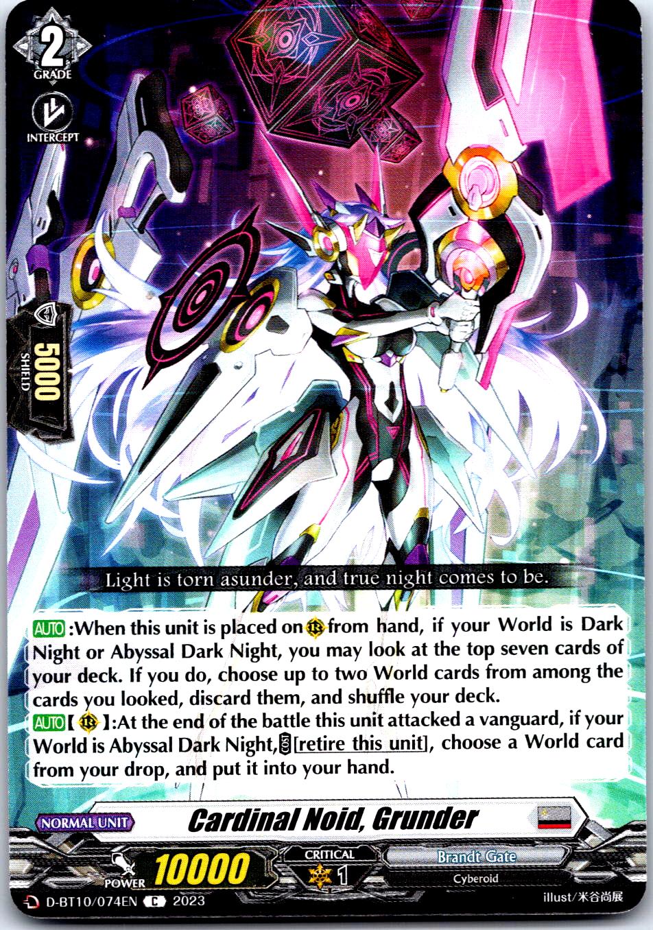 CARDINAL NOID, GRUNDER D-BT10/074EN C CARDFIGHT!! VANGUARD MP